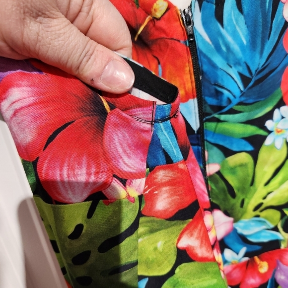 floral Hawaiian tiki fit and flare retro dress 4x pinup vintage - Picture 5 of 7